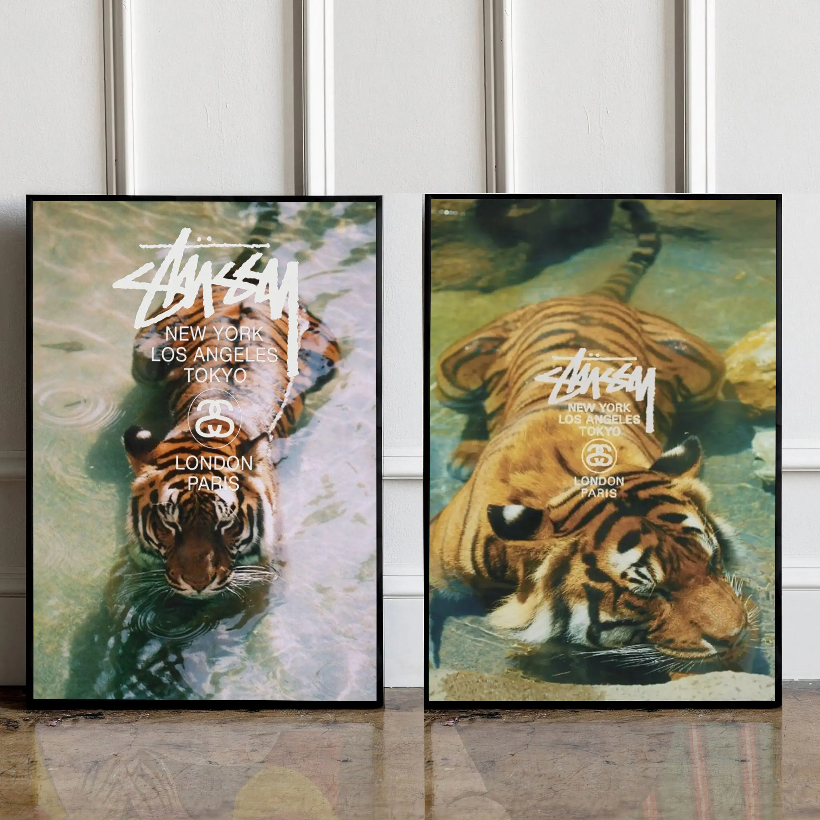 Retro Tiger Canvas Print Poster Decor, Vintage Streetwear Wall Decor, Animal Tiger Art Decor, Bedroom Office Dorm Home Room Decor