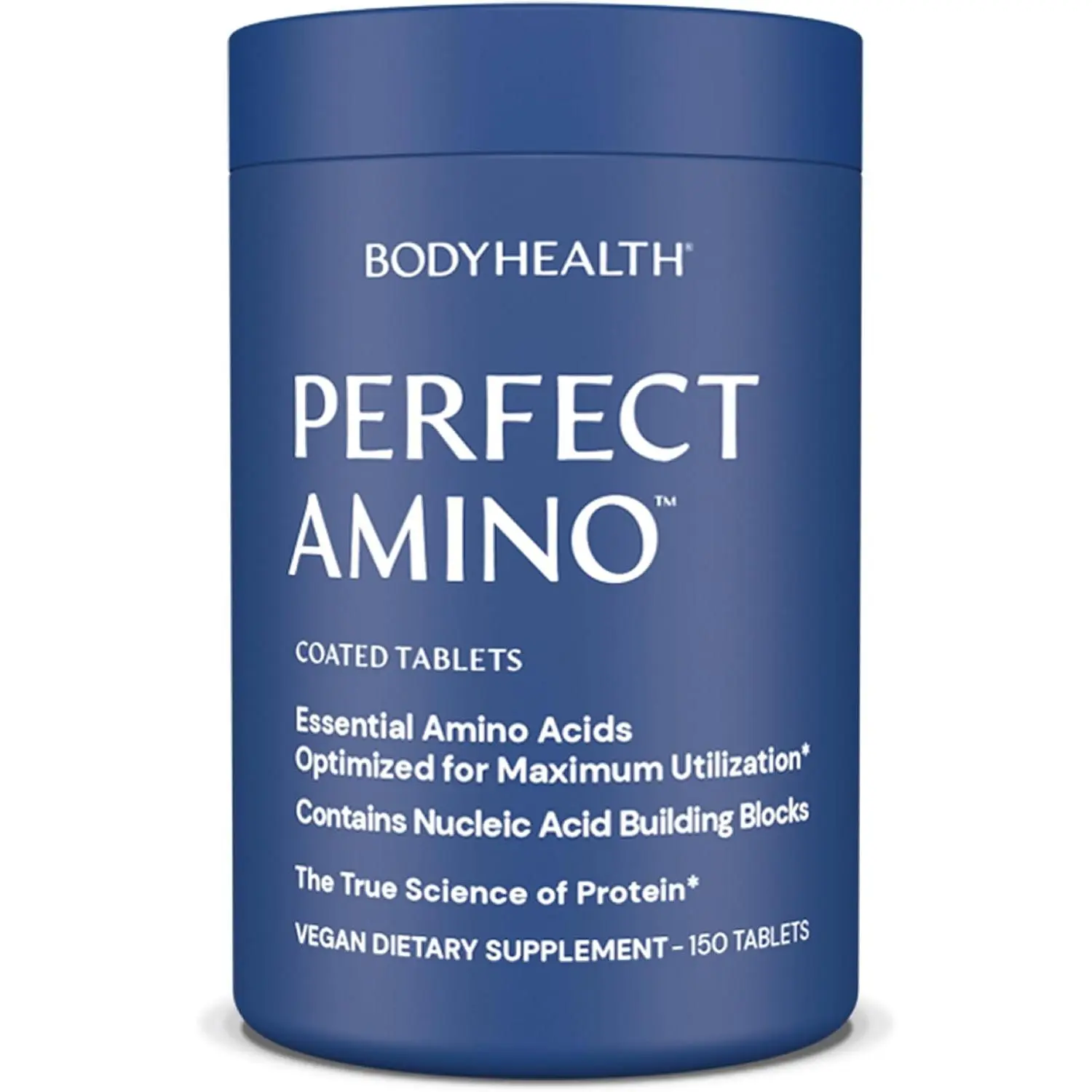 BodyHealth PerfectAmino (150 ct) Easy to Swallow Tablets, Essential Amino Acids Supplement with BCAAs, Vegan Protein for Pre/Post Workout & Muscle Recovery with Lysine, Tryptophan, Leucine, Methionine