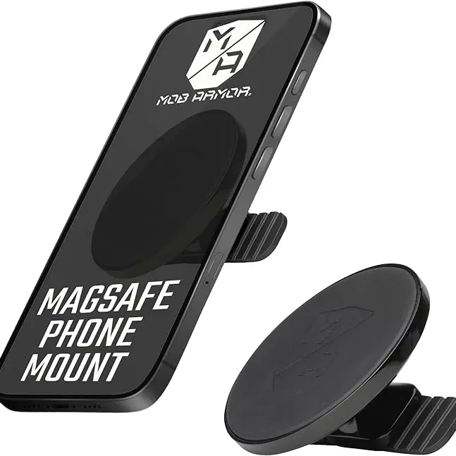 MOB ARMOR MobNetic Slim Non-Charging MagSafe® Phone Mount for All Dashboards - Compact & Strong Magnetic Holder with Curved Surface Compatibility