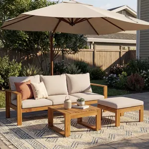 Christopher Knight Home® Outdoor 3pcs Acacia Sectional Patio Sofa Set (old sku N757S338060B)