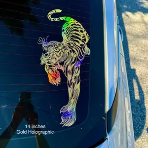 Tiger Decal Sticker - Outdoor Car Truck Vinyl, 4 Sizes Available, 7+ Years Lasting - Step-by-Step Instructions Included - Easy Apply stickers