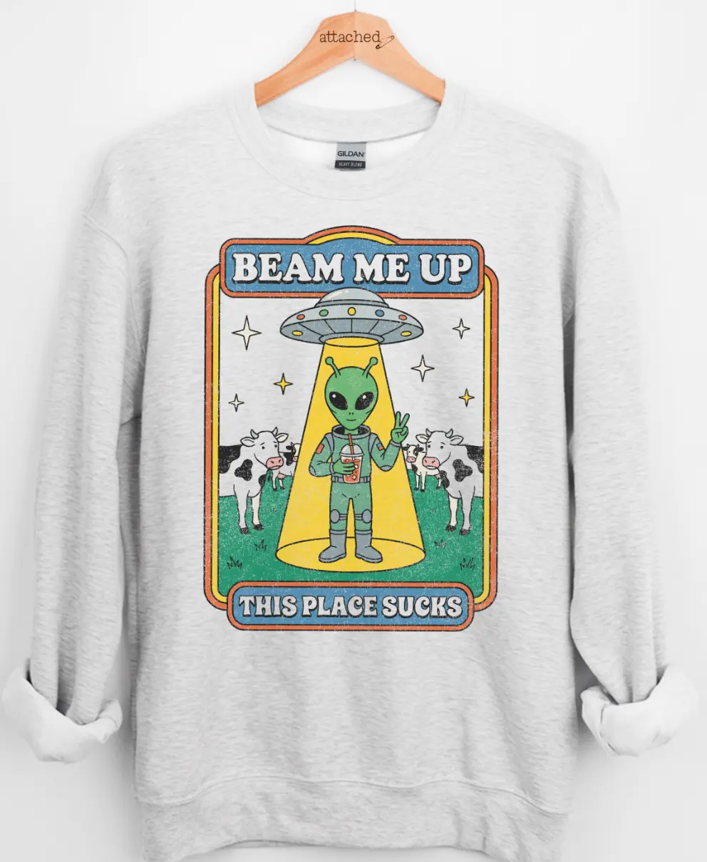Alien Beam Me Up Graphic Top