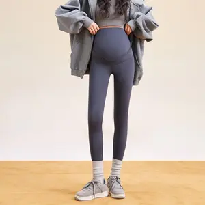 Maternity leggings wear seamless high  nude yoga  autumn and winter new elastic belly support shark  oner active gym fits running Plus Size High  Sports Leggings Waisted Workout Soft comfortable fashion style design activewear pant fitness tight waist hip