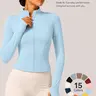 Women's Full Zip Sport Jacket, Slim Fit Long Sleeve Yoga Top, Thumb Hole Design, Lightweight, Quick Dry, for Running, Fitness, Casual Wear, Zippered Sports Jacket