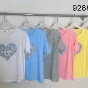 Heart Design T-Shirts in Multiple Colors for Women Comfortable and Stylish