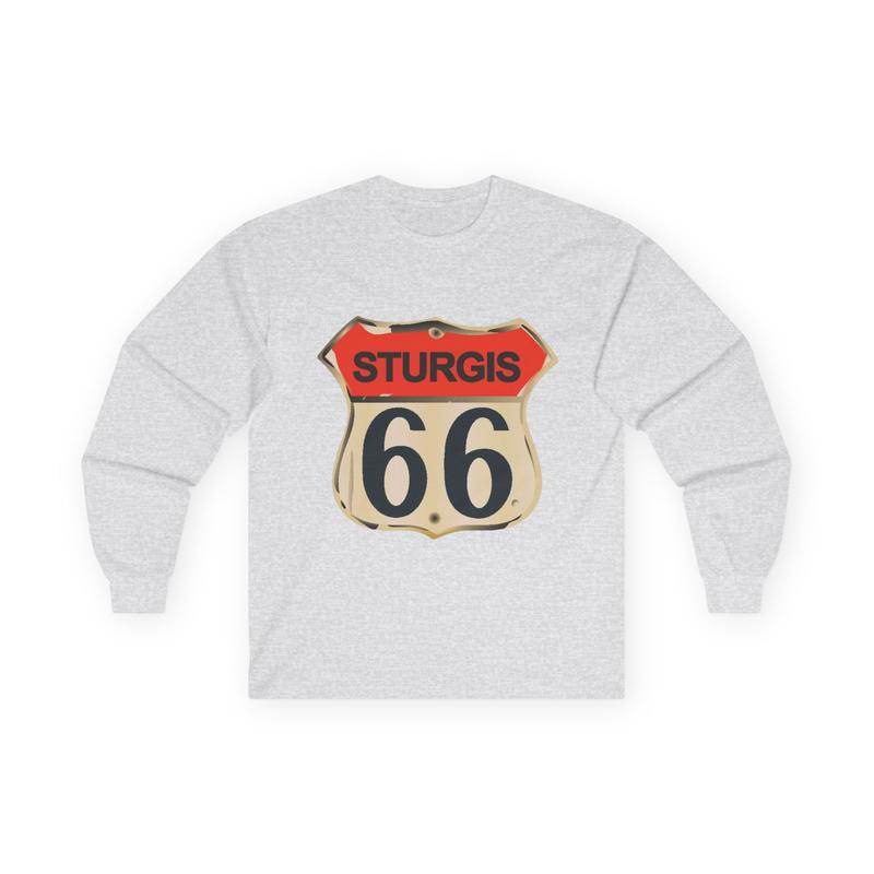 Vintage Retro Sturgis 66 Mom & Pop Long Sleeve Tee, Unisex Cotton Shirt, Harley Shop Tshirt, Motorcycle Apparel, Biker Gift Top Womenswear