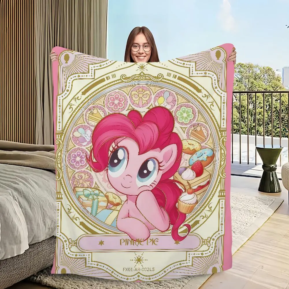 My Little Pony Flannel Soft Throws Blanket - Cute Pinkie Pie Plush Design, Fluffy Cozy, Gentle Soft, Wrinkle-Resistant, Cozy Setup for Bedroom Sofa Couch, Christmas Gift for Fans, Animal Character Style