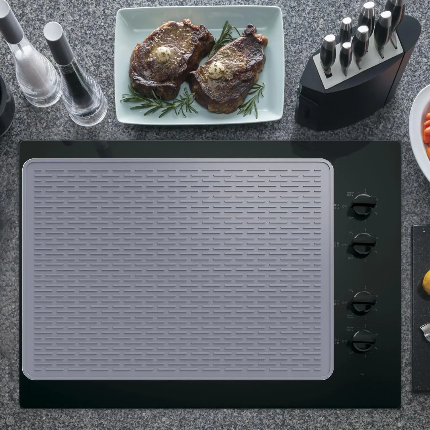 Stove Top Cover for Electric Stove, 28"x20" Silicone Stove Cover Mat - Ceramic Stove Guard Stove Top Protector, Heat Resistant Large Waterproof Flat Oven Mat for Kitchen Induction Cooker