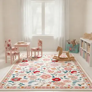 6x9 Area Rugs, Washable  Rug for Living Room and Bedroom, Non-Slip Distressed Print Carpet, Traditional  Decor for Entryway, Office, ,Beige