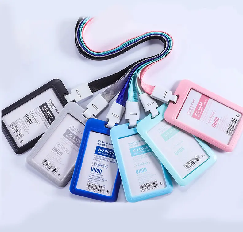 Waterproof ID Badge Holder Hard Plastic Card Case Slim Lanyard Protector