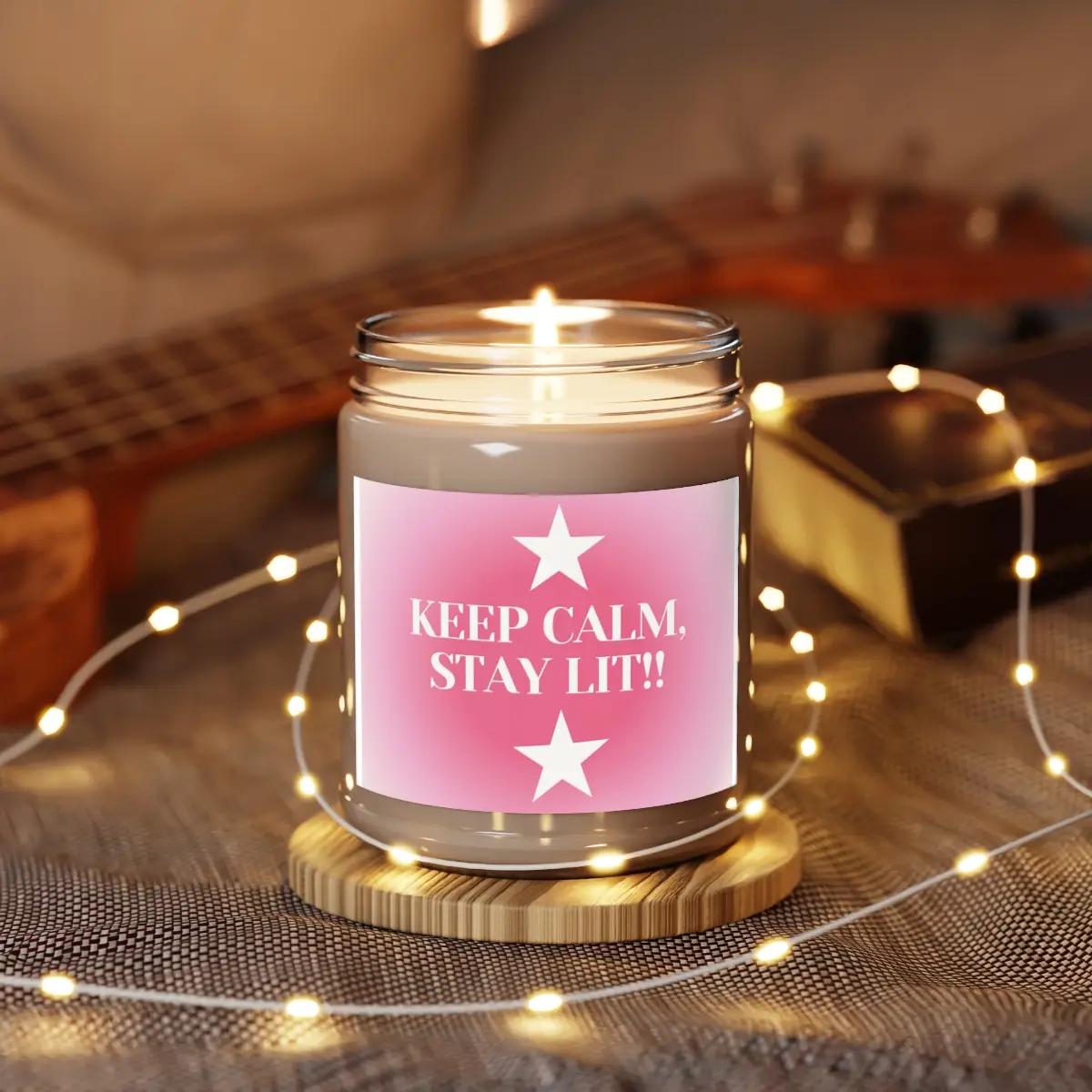 Keep Calm, Stay Lit Scented Candles, 9oz - humorous candle/gift idea/funny quote candle Decor Glass