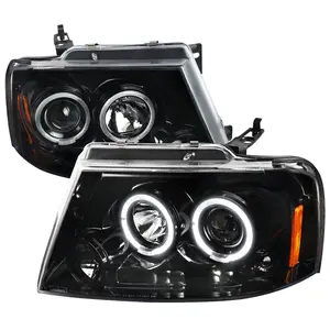 2004-2008 F-150/ 2006-2008 Mark LT Dual Halo Projector Headlights (Jet Black Housing/Clear Lens)