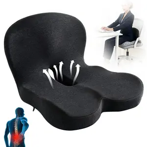 CYDriveMate Seat Cushion Memory Foam Non-Slip Car Long Drives Back Support Pillow Skin-Friendly Office Chair Lumbar Pad Extended Zipper Easy Remove Washable Cover Travel Desktop Computer Gaming Seat Cushions Premium Cozy Gifts for Men Women