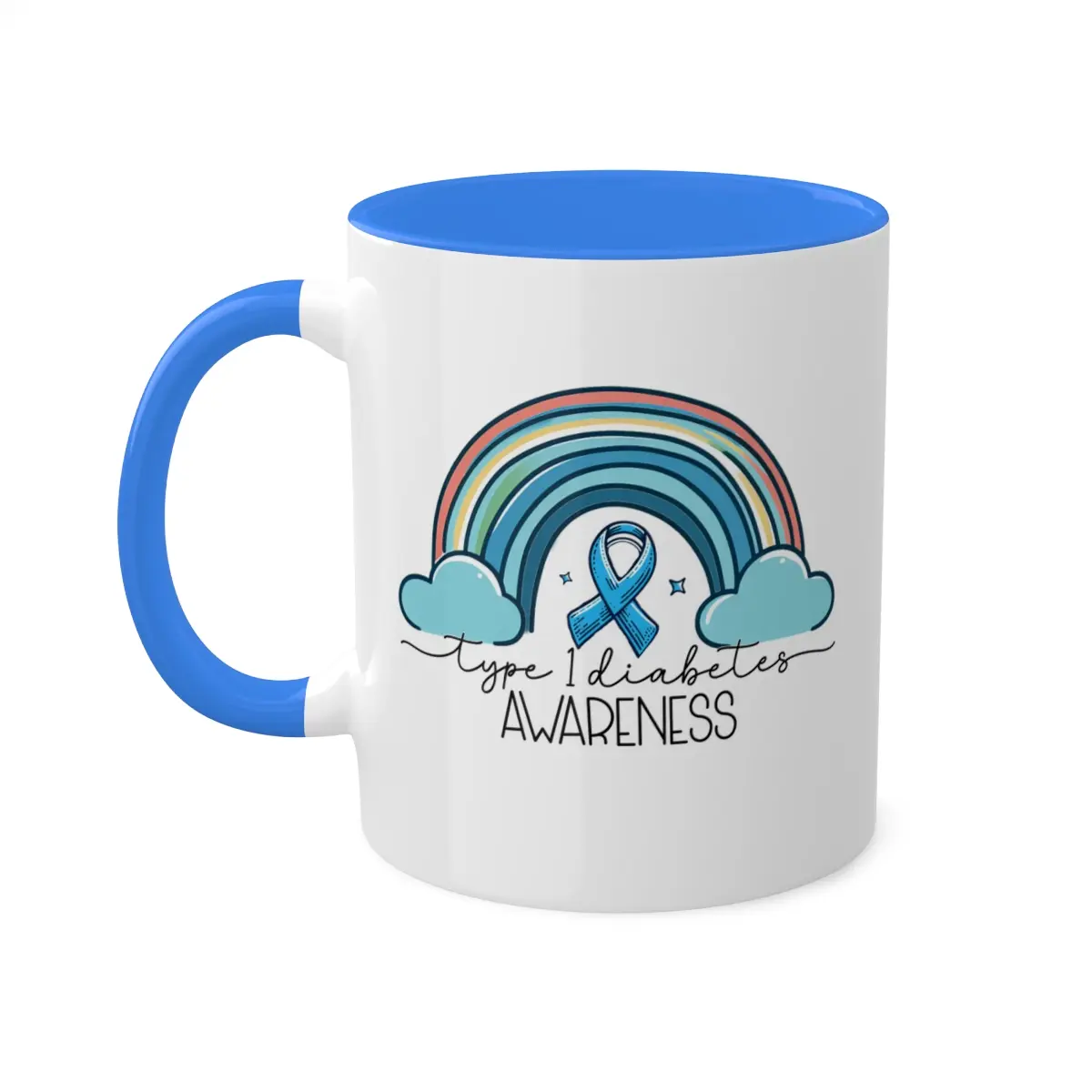 Type 1 Diabetes - Diabetes Awareness 11 oz Coffee Mug - Drinkware, Coffee Gift Mugs, Gifts, Diabetic Gifts, Meaningful Gifts Stylish Ceramic Cup Reusable Beverage Glossy