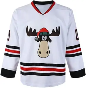Griswold Men's Movie Hockey Jersey Athletic Top - Christmas Vacation Themed, Stitched with Festive Moose Design
