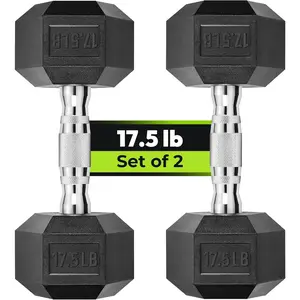 Hex Dumbbell Set, 2.5-65 lb Rubber Encased Exercise & Fitness Dumbbells, Weights Dumbbells Set of 2, Hand Weight for Strength Training