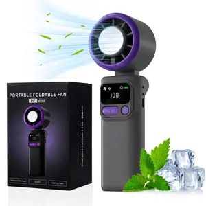 VOFOX Portable Handheld Fan | 199-Speed Turbo Cooling Mini Fan, Foldable Travel Essential for Heatwave Relief, Outdoor, Office & Everyday Users