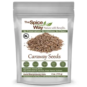 The Spice Way Whole Caraway Seed - Non-GMO, Fresh and Pure Anise-Flavored Spice for Baking, Sauces, Pickles and More