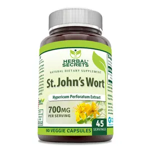 Herbal Secrets St. John's Wort Supplement | 700 Mg per Serving | 90 Veggie Capsule | Non-GMO | Gluten-Free | Made in USA