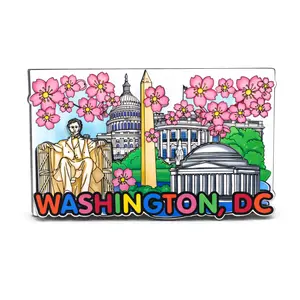 Washington DC Cherry Blossom Landmark Panoramic Magnet