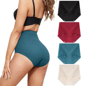 LEVAO Seamless Lace Gentle Tummy Control Panties for Women, High Waisted No Show Stretch Briefs, Invisible Under Tight Outfits S-2XL