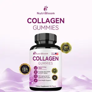 NutriBloom Collagen Gummies | Delicious Anti-Aging Formula for Youthful Skin, Hair, Nails & Joints | 1000mg with Vitamin C