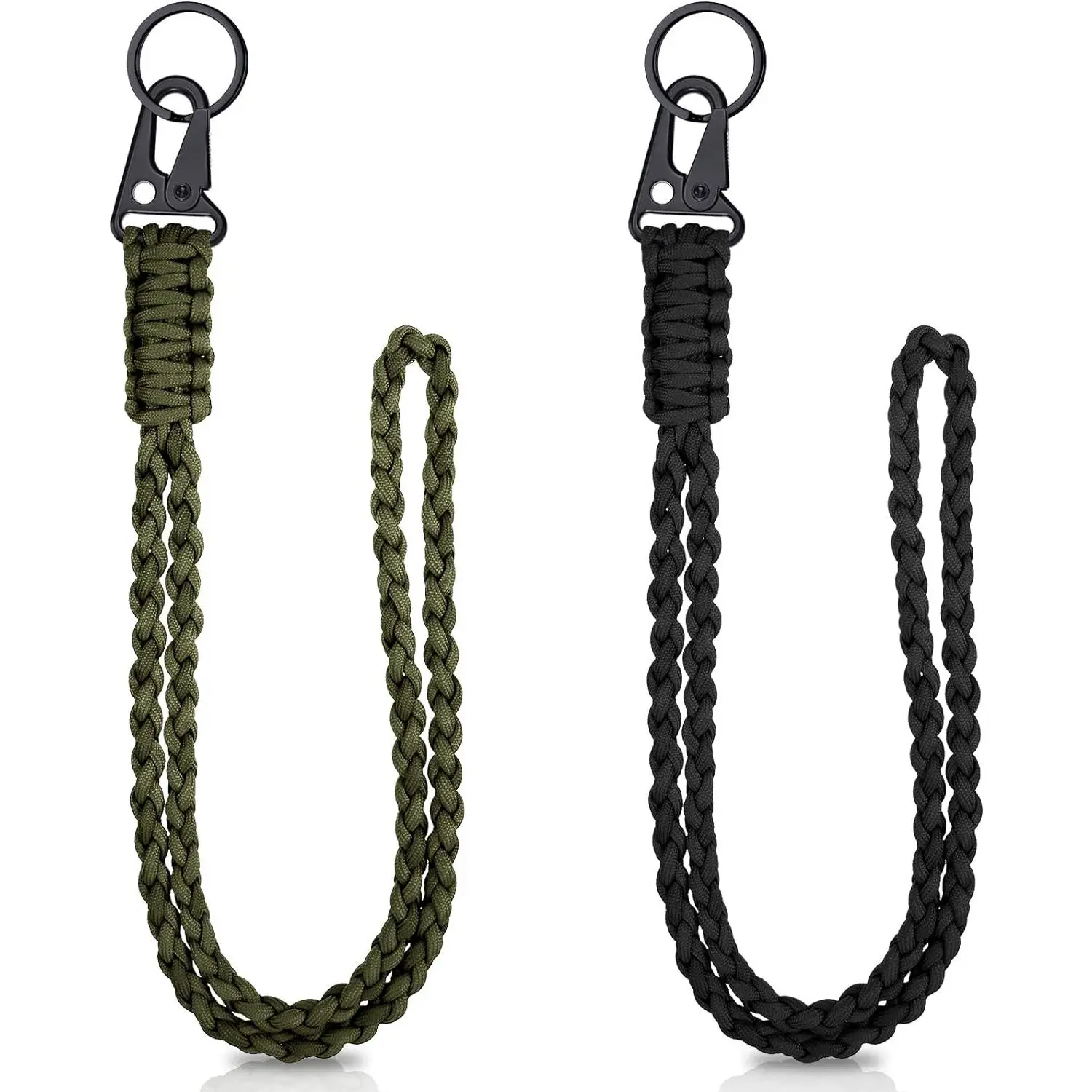 Frienda Unisex 2-Set Sturdy 22-Inch 550 Polyester Paracord Lanyard Necklace with Whistle Strap, Braided Keychain, Casual Outdoor Mobile Phone Selfie Accessory, Graduation Gifts for Friends, 4 Mm