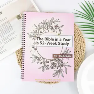 52-Week Bible Study Plan Notebook, Christian Faith Growth Guide, Spiral Bound Learning Journal, Daily Devotion & Scripture Reflection