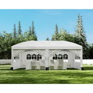 Heavy Duty Waterproof Pop Up Canopy Tent – Portable Outdoor Event Shelter – Folding Gazebo with Sidewalls, Stakes, Ropes, Storage Bag – Ideal for Backyard, Weddings, Commercial Use