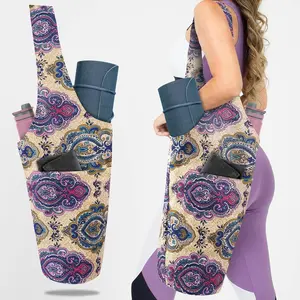Yoga Mat Tote Bag Carrier with Large Pocket and Zipper Pocket Fits Most Size Mats and All Your Stuff