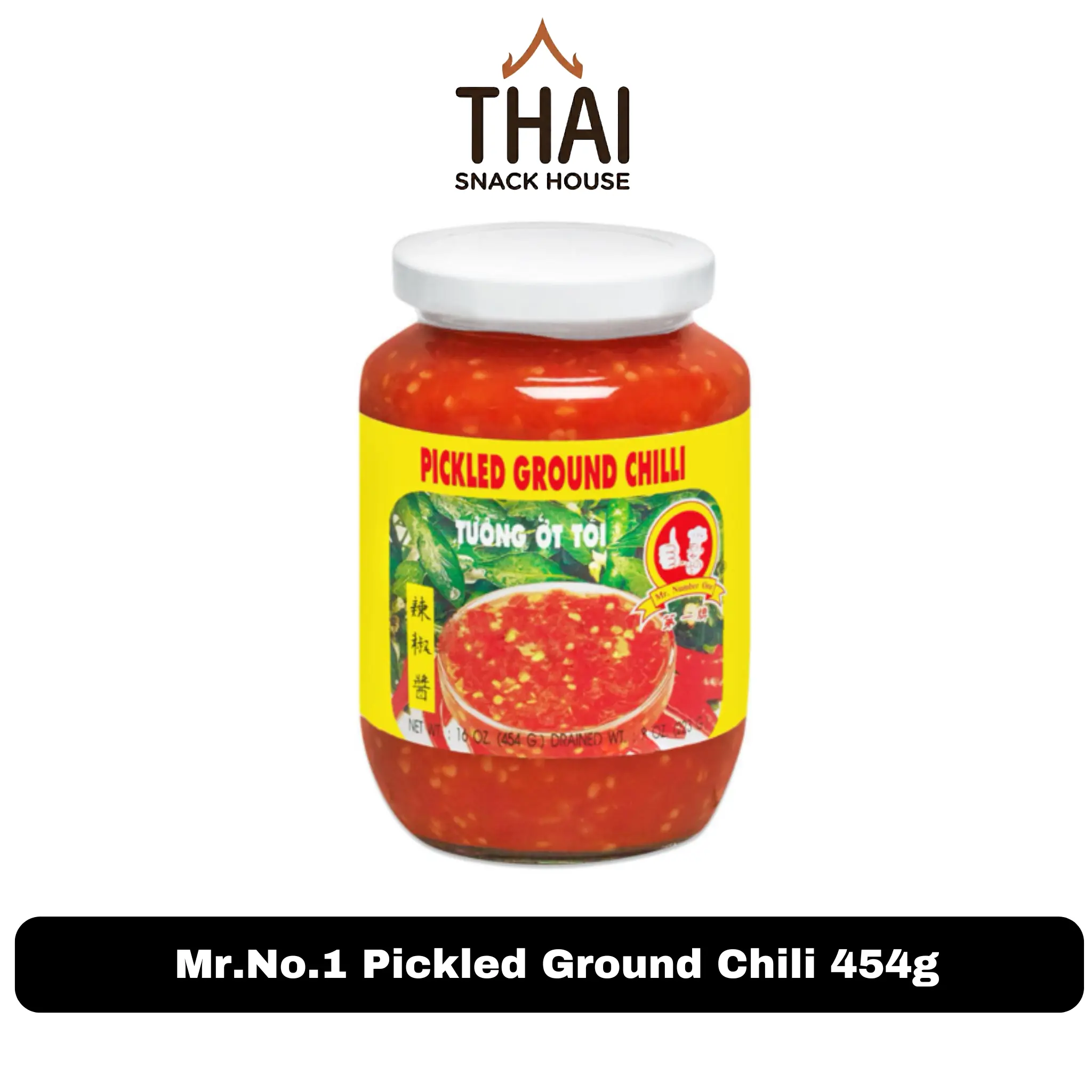 Mr.No.1 Spicy Garlic Pickled Ground Chili Hot Sauce - 16oz (454g), MSG-Free, Flavorful Cooking Seasoning Staple, Condiments with Spicy Kick