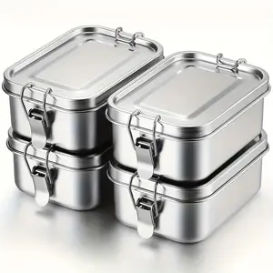 Stainless Steel Leakproof Lunch Box Lidded Lightweight Portable for Office Camping Picnic Hand Washable Gift for Ramadan Valentine's Birthday