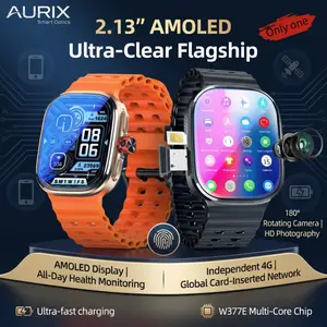 The H20Ultra 5G/4G connected watch, equipped with an AMOLED screen (2.12 inches in size), a 500W rotatable camera, Wi-Fi, GPS positioning, compass, NFC and Bluetooth functions, is suitable for both men and women, GPS Smartwatch