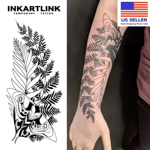 INKARTLINK Magic Tattoo 2 Sheets, Waterproof, Semi-permanent, Long-lasting, Temporary, Simple Fake Tattoo Sticker, Tree Strip and Butterfly Tattoo, Juice Tattoo, Party Tattoo, Art Tattoo