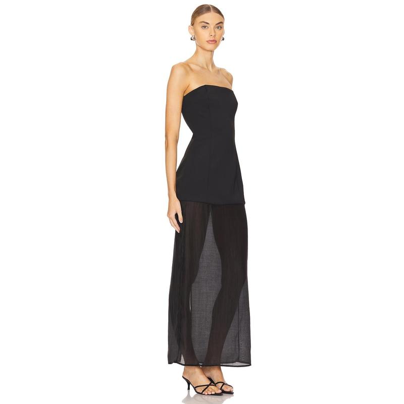 SNDYS Chloe Sheer Dress in Black