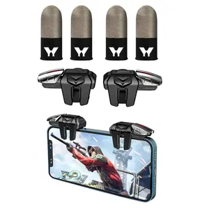 Gaming Finger Sleeves, 4 Counts 38-Pin Design Gaming Finger Sleeves with 2 Auxiliary Buttons, Breathable & Sweatproof Finger Sleeves Set, Gaming Accessories for Gaming Mobile Game Controller