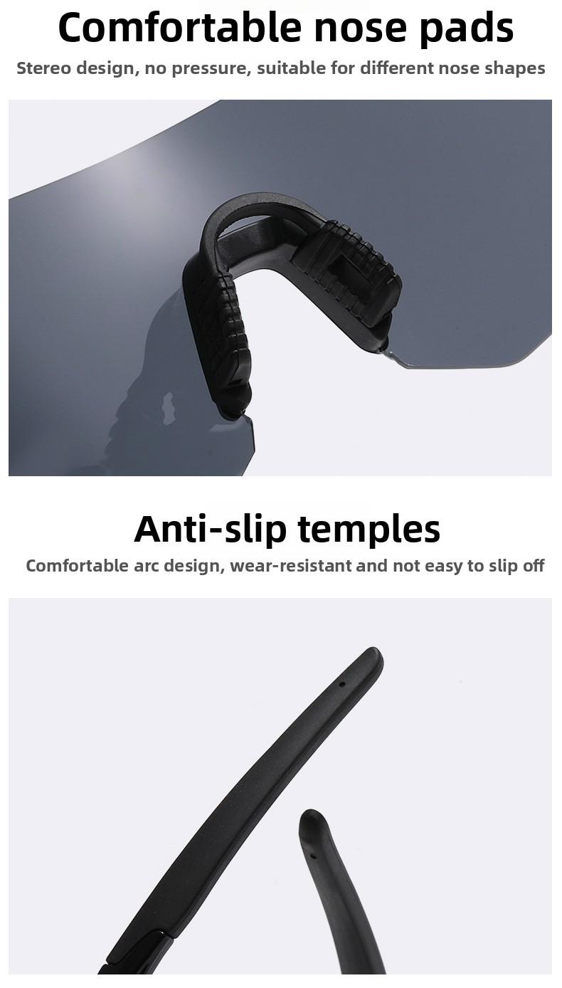 Fashionable cycling glasses with colorful one-piece lenses, windproof and UV400 protection, suitable for outdoor sports, cycling, fishing, mountain biking, road riding, and as bicycle goggles