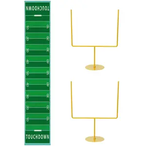 3 PCS Metal Football Goal Post Decoration Football Table Decor Football Field Goal Post Decoration Football Table Decorations for Football Theme Birthday Party Ornaments