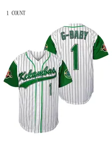 Men's Striped Embroidered Baseball Jersey, Breathable V Neck Button Shirt, Perfect Gift for Sports Fans, Outdoor Training Wear, Breathable Athletic Top, Jersey Shirts, Outdoor Apparel