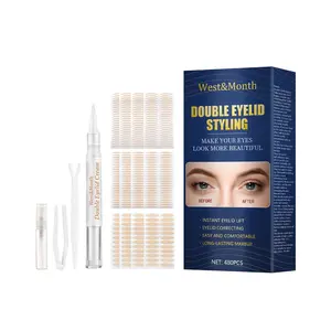 West & Month Double Eyelid Stickers Invisible Glue-Free Natural Mesh Becomes Sticky When Exposed to Water Makeup Matte Cosmetic