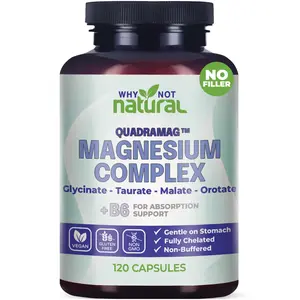 Why Not Natural Magnesium Complex Supplement - Glycinate, Orotate, Taurate and Malate for Sleep, Calm, heart, muscles and bones - Dietary Supplement