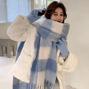 2024 Luxury Brand Cashmere Womens Scarf Winter Thick warm Solid Wraps Female Pashmina Long Tassel Female Bufandas Thick Blanket
