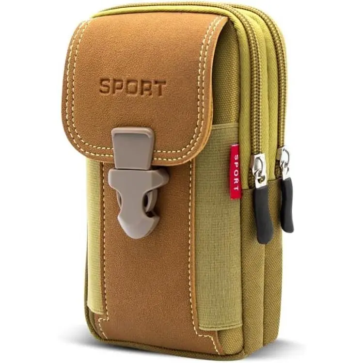 Men's Tactical Belt Bag, Waterproof Nylon Molle Phone Pouch with Belt Loop, Multi-Pocket Holster for Outdoor Travel, Fits Phones up to 7", Waterproof Belt Bag