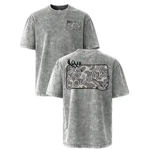 Deer & Mallard Duck Camo Vintage Washed T-Shirt – Oversized Hunting Graphic Tee for Men, Casual Southern Outdoor Short Sleeve, Gift for Deer & Duck Hunters