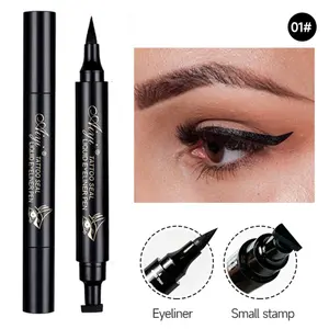 Dual-Head Eyeliner Pen Long-Lasting Color Non-Fading Waterproof Anti-Smudge Easy Symmetrical Eye Tail Makeup Tool for Women Cosmetic Liquid Eyeliner Pen