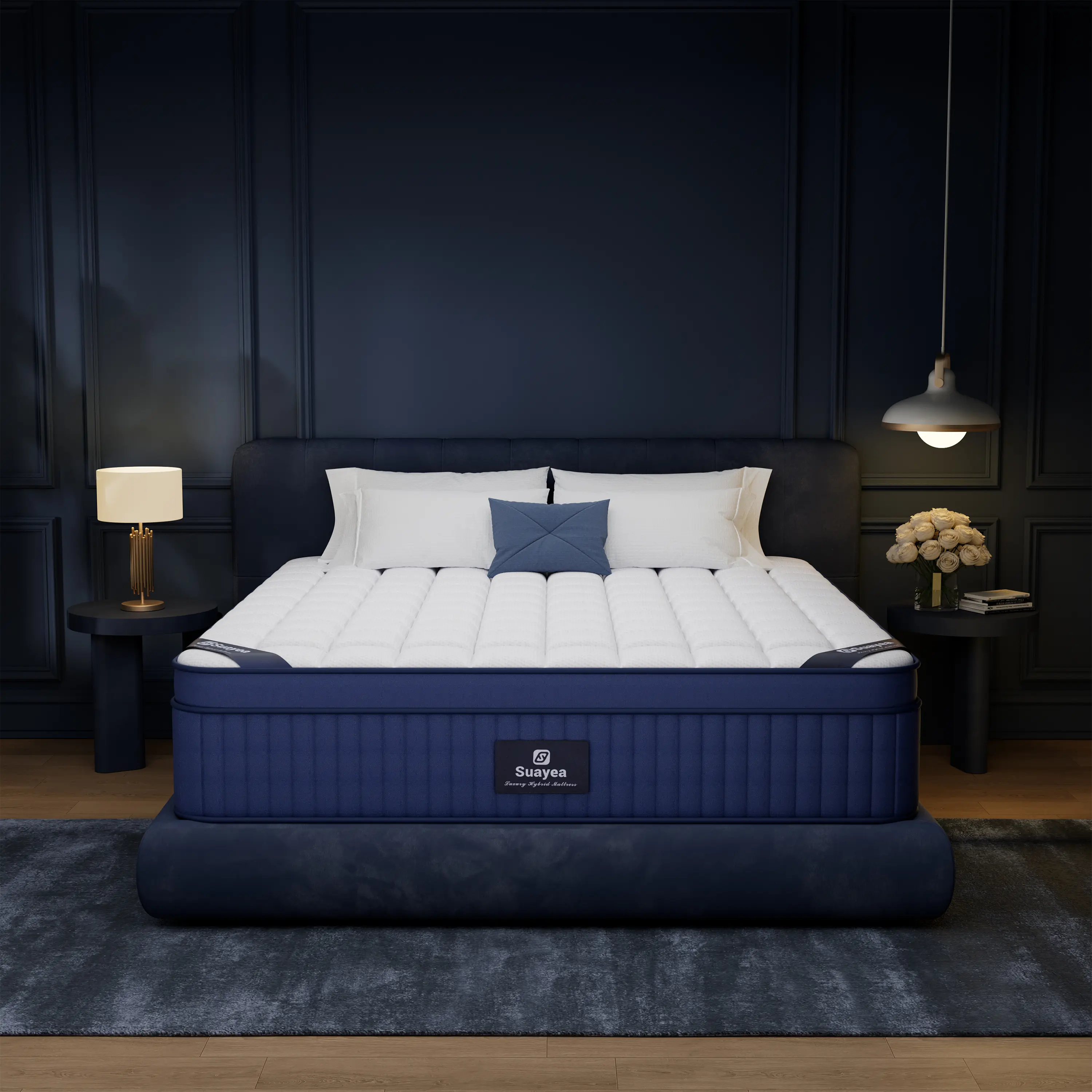 FANSACE 14/16 inch Queen Size Classic Hybrid Mattress in a Box, Fiberglass-Free Cloud Quilt Mattress with Gel Memory Foam, Pocket Spring Support, Medium Firm, Strong Edge Lumbar Support, Breathable Comfort