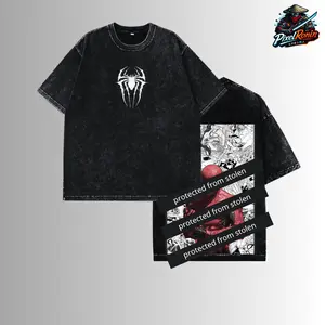 Friendly Spider Neighborhood Washed Graphic Tee – Oversized Vintage Comic T Shirt, Double Print Cotton Top, Gift for Comic Lovers, Movie Fans Gift