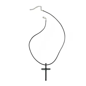 Stylish Retro Cross Necklace Vintage Leathers Chain Necklace Adjustable Length Necklace Suitable for Both Men and Women