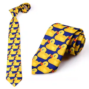 Yellow Funny Rubber Duck Tie Men's Fashion Casual Fancy Ducky Professional Necktie Fashion Wedding  Cute Ducky Tie For Man 8cm