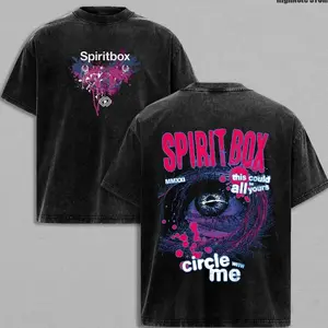 Spiritbox “Circle With Me” Vintage Acid Washed T-Shirt – Oversized Graphic Tee, Metalcore Band Shirt, Neon Eye Artwork Aesthetic, “This Could Be All Yours” Design, Casual Soft Cotton Unisex Top, Men Women Wear, Gift for Spiritbox Fans JME